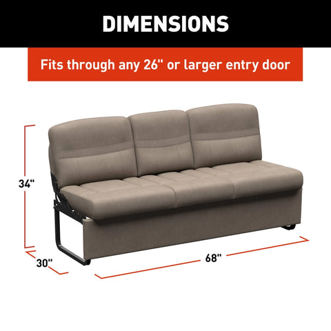 Thomas Payne Jackknife Sofa - Dimensions Diagram | United RV Parts