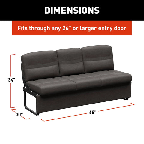 RV Sofa Dimensions Chart - 68in x 34in x 30in | United RV Parts