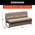 68 Inch Jackknife Sofa - Dimensions Diagram | United RV Parts