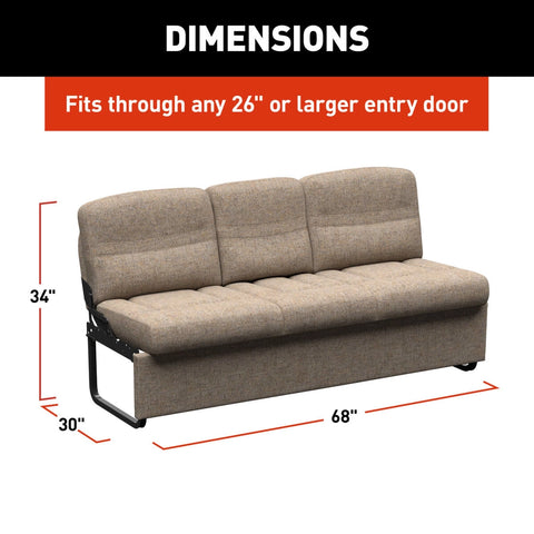 68 Inch Jackknife Sofa - Dimensions Diagram | United RV Parts