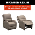 Lippert Thomas Payne Driftwood RV Pushback Recliner Effortless Recline Feature - Upright and Reclined Comparison | United RV Parts