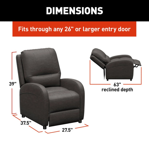 Thomas Payne Signature RV Pushback Recliner Dimensions - 27.5in Wide, 39in Tall, 63in Reclined Depth | United RV Parts