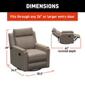 Thomas Payne Signature RV Recliner Dimensions Diagram 39H x 30.5W x 62 Reclined - Driftwood | United RV Parts