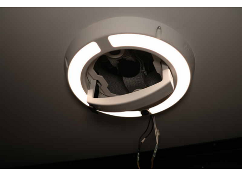 MaxxAir Maxxfan Plus 00-03810B LED Light Ring Illuminated - Interior View | United RV Parts