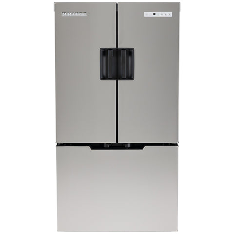 Stainless Steel Norcold Polar Elite 12V RV Refrigerator with Ice Maker - Front View | United RV Parts
