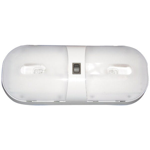 White Command Electronics Omega Double Dome Light - Top View | United RV Parts