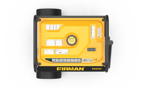 Yellow FIRMAN P05701 Generator - Top Down View | United RV Parts