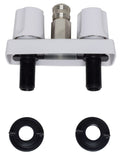 White Valterra RV Shower Valve Complete Kit - Top View with Components | United RV Parts