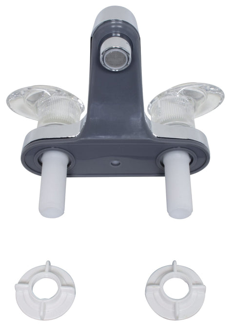 Chrome Valterra Catalina RV Faucet - Bottom View with Installation Components | United RV Parts