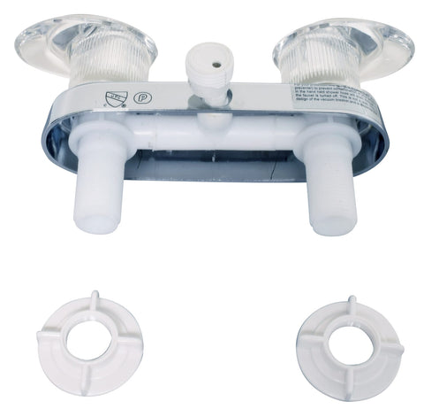 Valterra PF223341 RV Shower Fixture Bottom View Showing Inlet Ports and Mounting Hardware | United RV Parts