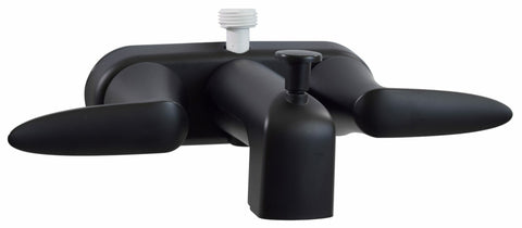 Matte Black POM RV Shower Faucet with Diverter and Dual Handles - Front View | United RV Parts