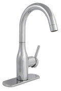 Chrome Single Handle Bar Faucet with Deck Plate - Front Angle | United RV Parts