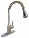 Brushed Nickel Valterra Slimline Pull-Down RV Kitchen Faucet PF231466 - Front View | United RV Parts
