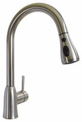 Brushed Nickel Valterra Pull-Down RV Kitchen Faucet PF231466 - Side Profile No Deck Plate | United RV Parts