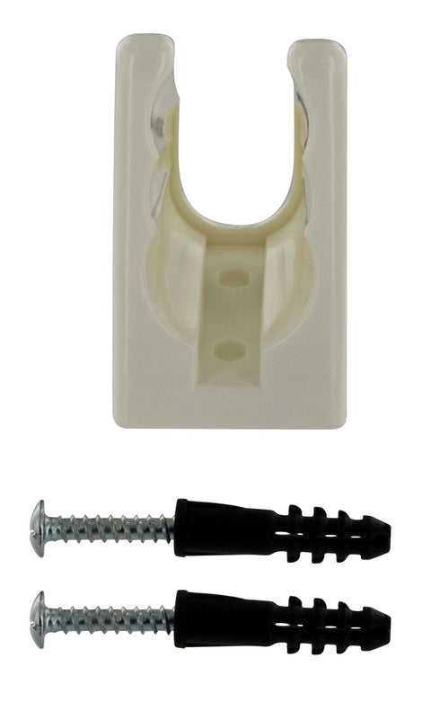White Plastic 3-Position RV Shower Head Mount Bracket with Mounting Screws and Wall Anchors | United RV Parts