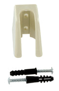 Biscuit Plastic RV Shower Head Mount Wall Bracket with Mounting Screws - Top Angle View | United RV Parts