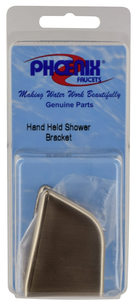 Brushed Nickel RV Shower Head Wall Bracket PF276007 - Retail Packaging Front View | United RV Parts