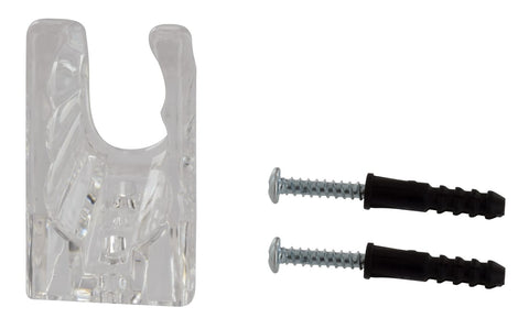 Clear Plastic Handheld Shower Wall Bracket with Mounting Screws - Parts View | United RV Parts