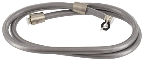Nickel Vinyl RV Shower Hose 60-Inch - Overhead Coiled View | United RV Parts