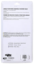 Valterra PF276038 White RV Shower Head packaging back with installation instructions and part number | United RV Parts
