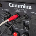 Cummins Generator Parallel Outlet Ports with Red and Black Cables Connected - Close-up | United RV Parts