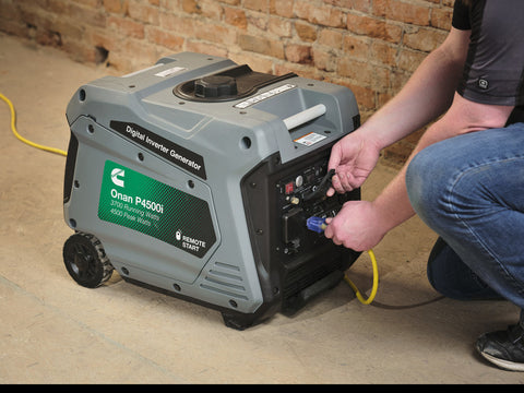 Grey Cummins Onan P4500i Inverter Generator - Remote Start Operation | United RV Parts