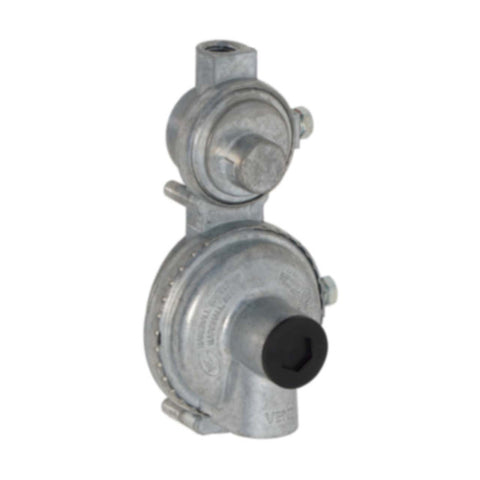 Silver Metal 2 Stage LP Gas Regulator - Side Profile View | United RV Parts