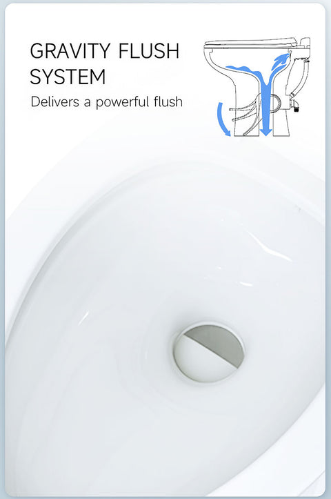 Seaflo | Residential Height RV Toilet | SFRTCH-02-01 | Elongated Ceramic Bowl | Foot Pedal | White