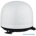 White Satellite Antenna on Roof Mount - Rear View | United RV Parts