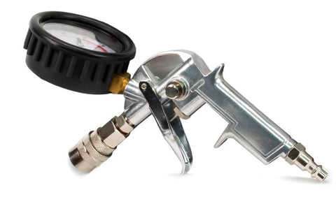 Chrome Tire Inflation Gun with Pressure Gauge - Side Angle | United RV Parts