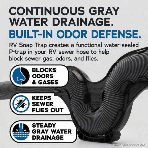 MorRyde | RV Snap Trap | Snap-on P-Trap | SP54-267 | For 3" Sewer Hoses