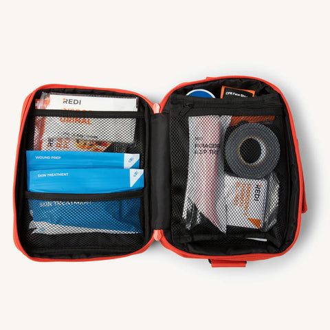 Red Fabric Emergency Kit - Open Interior | United RV Parts