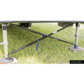 Black Steel X-Brace Landing Gear Stabilizer SP54-180 Installed Under RV Trailer | United RV Parts