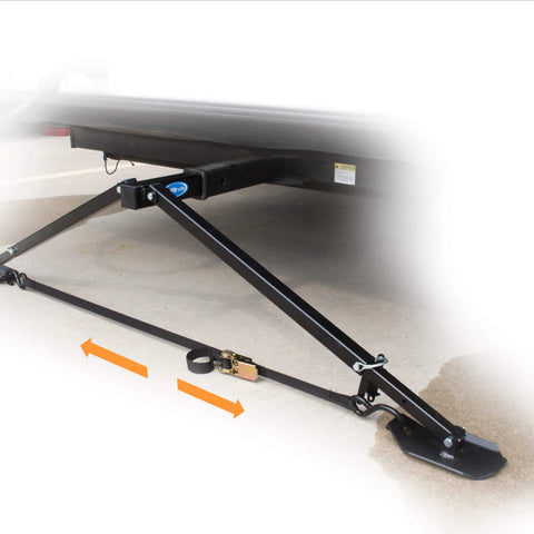 Black Steel MORryde X-Brace Receiver Hitch Mount Stabilizer SP54-182 - Side View | United RV Parts