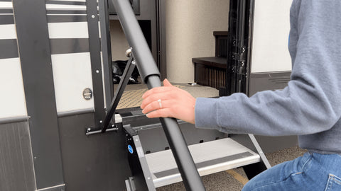 MORryde Safe-T-Rail SP56-469 Grip Detail - In-Use Close-Up | United RV Parts