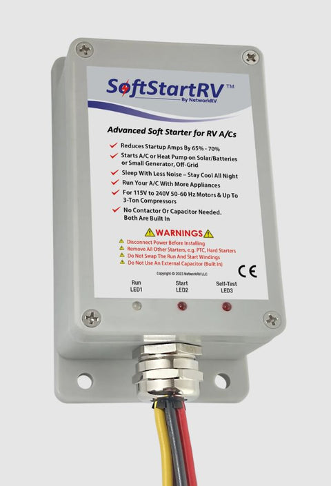 SoftStartRV | Kit de arranque suave universal para aire acondicionado de autocaravana | SOFTSTARTRV