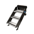 Black Steel MORryde 3-Step RV Entry Steps - Side Angle View | United RV Parts