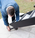 Black MorRyde RV Steps Folding Assembly Setup Process - Top Down View | United RV Parts
