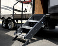 Black MORryde RV Hand Rail with 3 Steps - Installed on RV Entry | United RV Parts