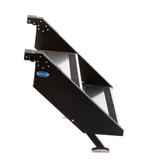 Black Steel MORryde Quick Connect 2-Step RV Entry Steps - Side Profile | United RV Parts