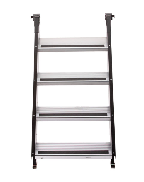 Black Steel MORryde Quick Connect 4 Step Entry Step STP54-012H - Front View | United RV Parts