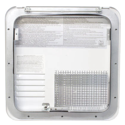 White Suburban Water Heater Door Interior with Installation Instructions | United RV Parts