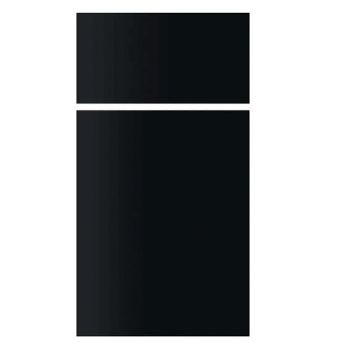 Black Acrylic Dometic Refrigerator Door Panel Set - Front View | United RV Parts