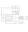 Flair-It PEXLOCK SW Stop Valve Technical Dimension Diagram - 30891 RV PEX Plumbing | United RV Parts