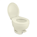 Parchment Thetford Aqua-Magic VI Low RV Toilet - Side Angle | United RV Parts