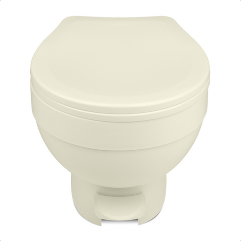 Parchment Thetford Aqua-Magic VI Low RV Toilet - Front View | United RV Parts