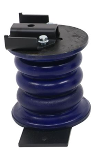 Blue SumoSprings SSF-173-40-2 Front Helper Spring - Close-Up Upright View with Black Mount | United RV Parts