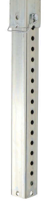 Galvanized Steel RV Landing Gear Follow Leg - Full Length Front View with Hole Pattern | United RV Parts