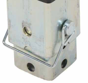 Stromberg Carlson Landing Gear Follow Leg - Close-Up Top Hardware Detail with Locking Pin | United RV Parts