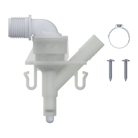 White Plastic RV Toilet Water Inlet Valve Kit - Complete Set View | United RV Parts